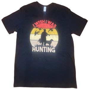 Men’s NWOT Wish I Was Hunting Black T-Shirt by Lane Seven Size Large